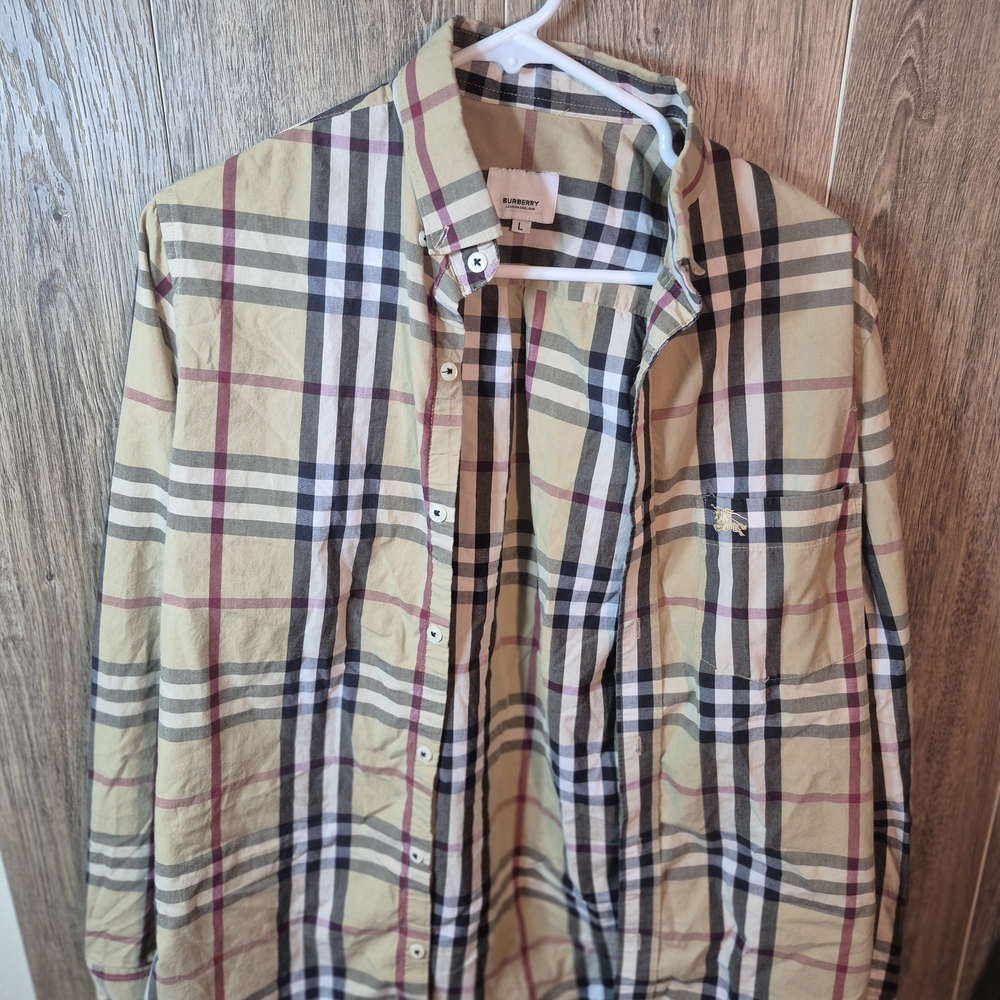 Burberry Beige Check Shirt Jacket